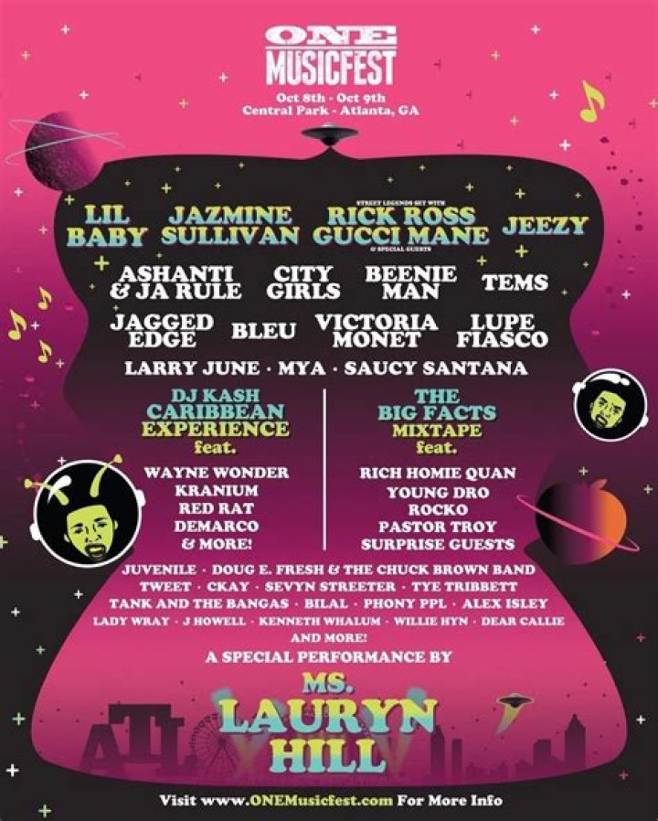 ONE Musicfest and Live Nation Urban Announce 2022 Lineup With Lil Baby, Ms. Lauryn Hill, Gucci Mane, and Many More